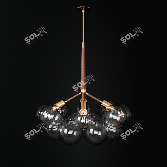 Ethereal Glass Globe Cluster Chandelier 3D model image 1