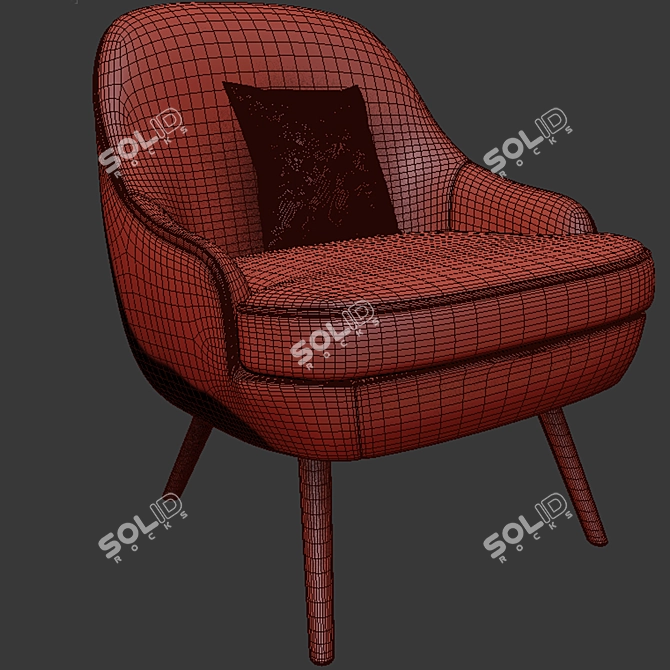 Modern 375 Walter Knoll Arm Chair: Stylish Set with Aula Coffee Table & Parquet 3D model image 2