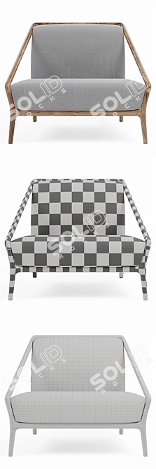 Luxury Rive Droite Armchair 3D model image 3