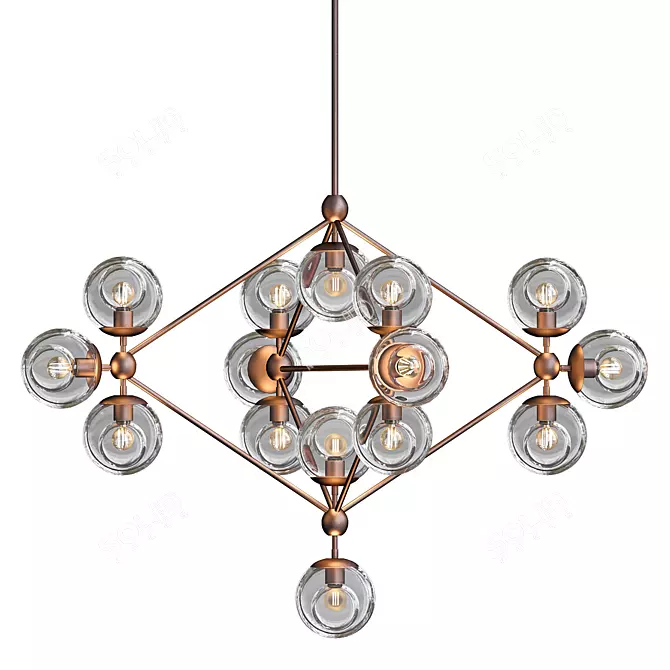 Bronze Clear Modo Chandelier: Sleek Elegance 3D model image 1