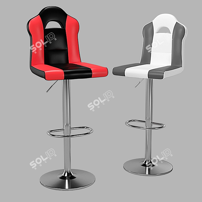 Sleek CLAPA Bar Stool 3D model image 1