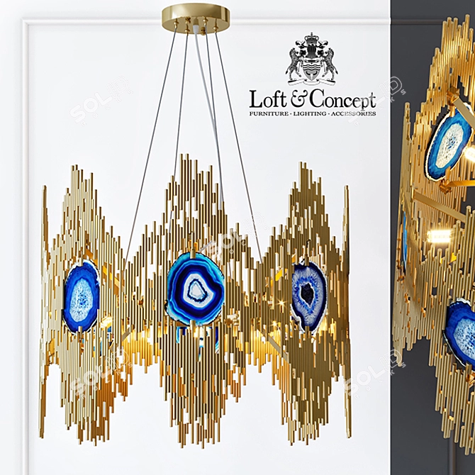 Calypso Chandelier 8-Light Art-Deco 3D model image 1