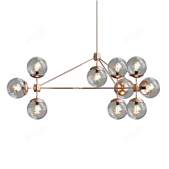 Bronze Clear Modo Chandelier: Elegant Lighting Solution 3D model image 1