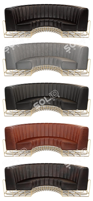 Premium Leather Sofa 3D model image 2