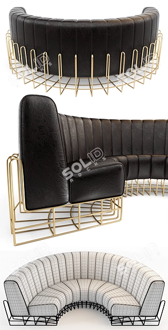 Premium Leather Sofa 3D model image 3