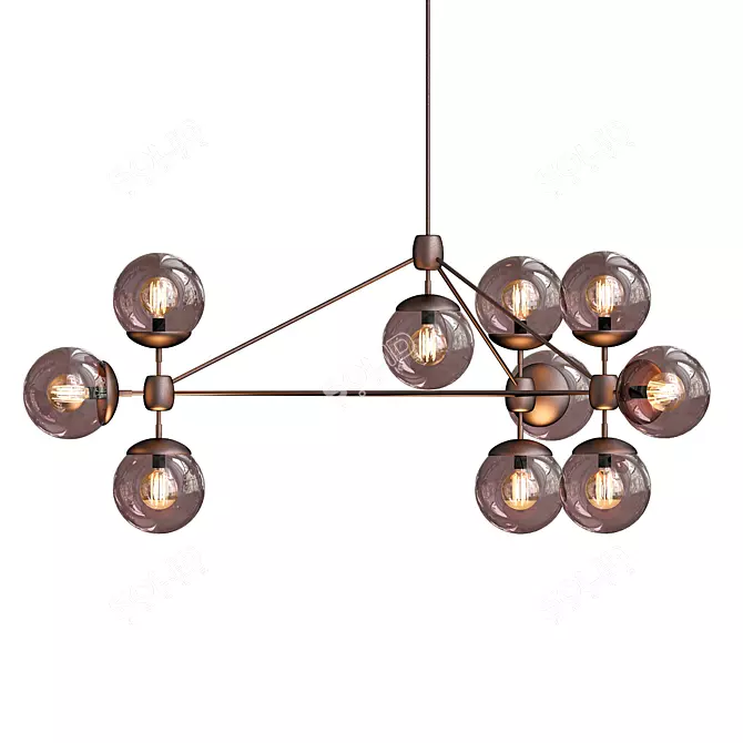 Bronze Smoke Modo Chandelier: Elegant Illumination 3D model image 1