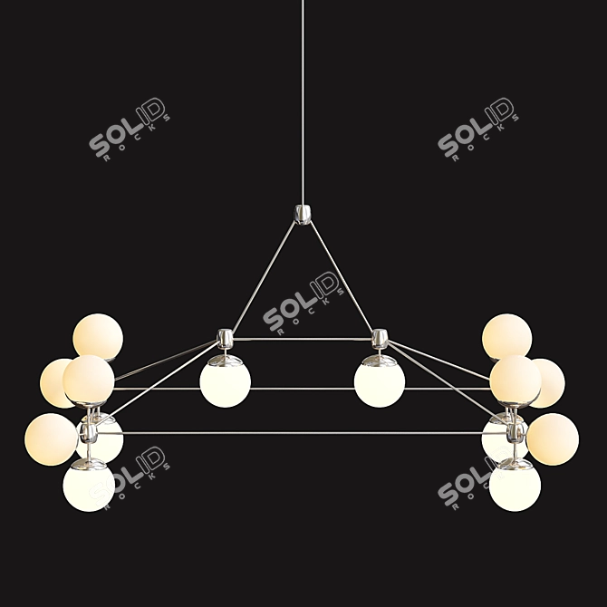 Elegant Modo Chandelier: 14 Globes 3D model image 1