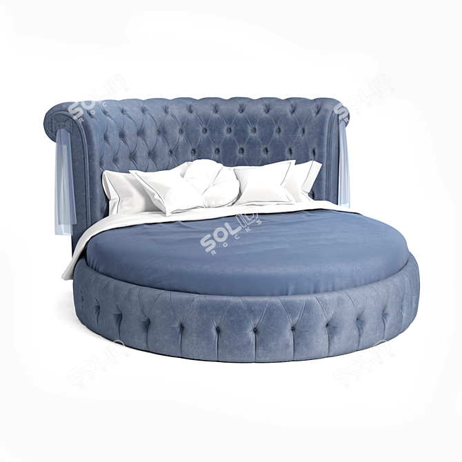 Elegant Round Bed - Soft Wall 3D model image 1