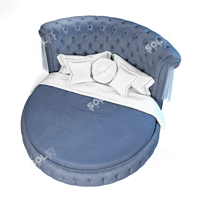Elegant Round Bed - Soft Wall 3D model image 2