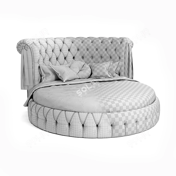 Elegant Round Bed - Soft Wall 3D model image 3