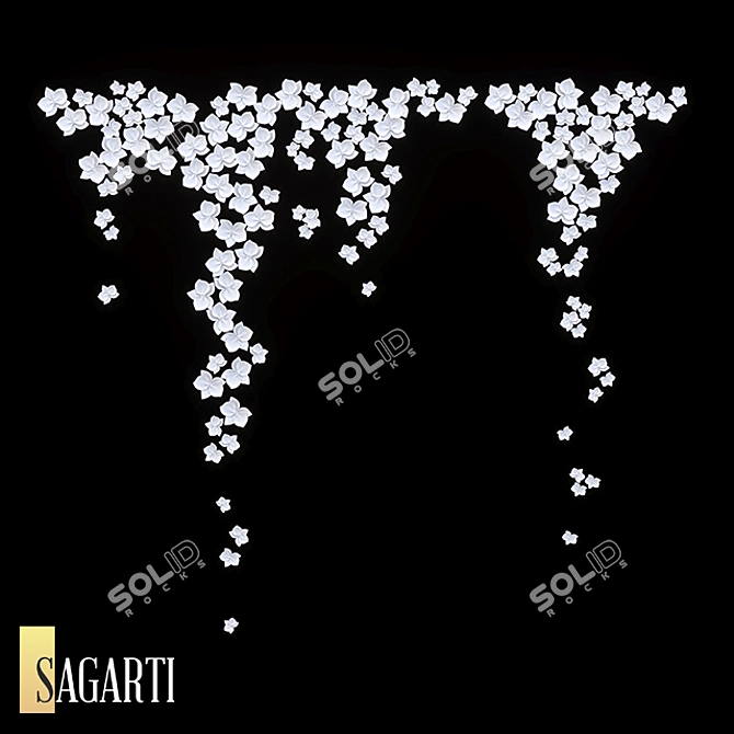 Title: Sagarti Orchid Wall Decor+, Handmade, 1800x2100mm 3D model image 1