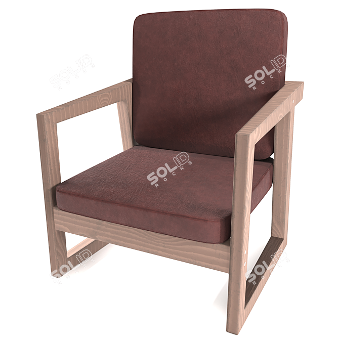 Luxury Leather Armchair 3D model image 1