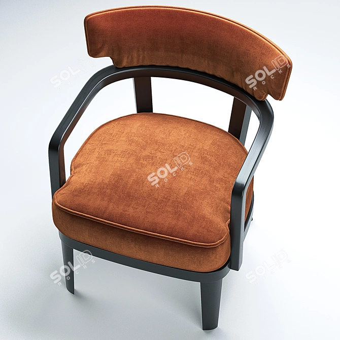 Elegant Small Armchair - Zoe 3D model image 2