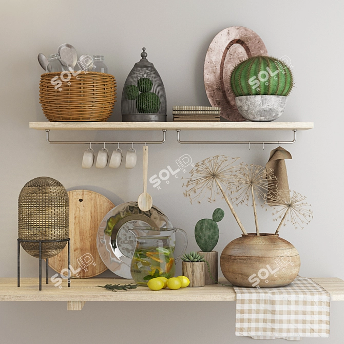 Ethnic Decor Set 3D model image 1