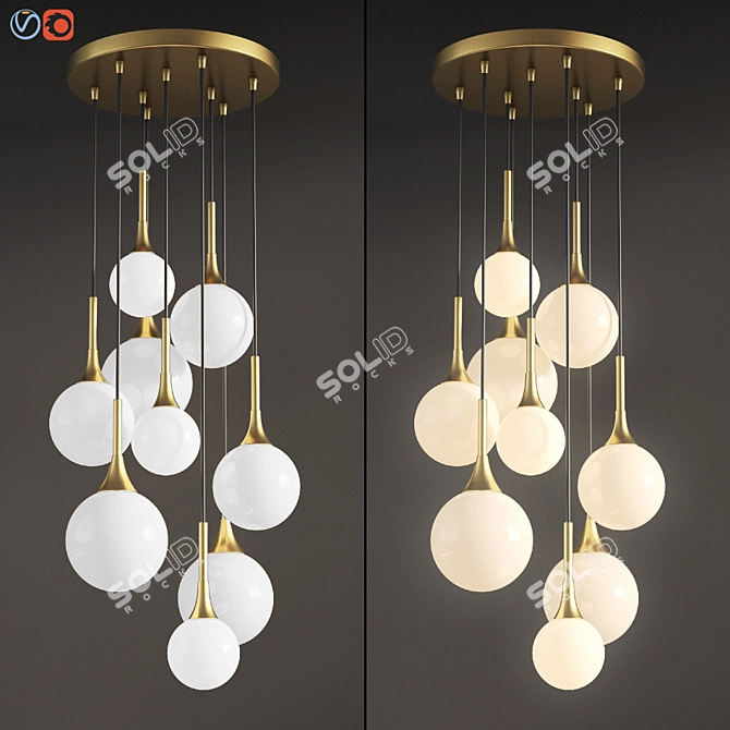 Industrial Loft Hanging Chandelier 3D model image 1