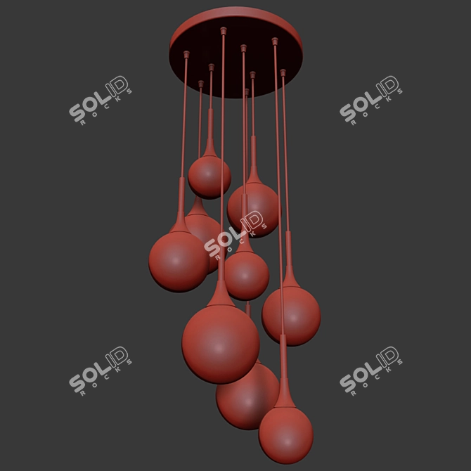 Industrial Loft Hanging Chandelier 3D model image 2