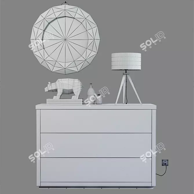 Modern Bookshelf Set with Decor Elements 3D model image 3