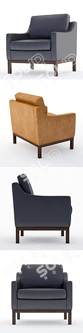 Dale Leather Armchair: Stylish Comfort for Any Space 3D model image 2
