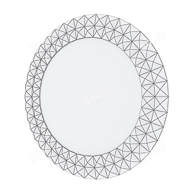 Golden Frame Modern Mirror 3D model image 3