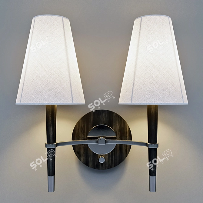 Sleek Glass Wall Sconce 3D model image 1