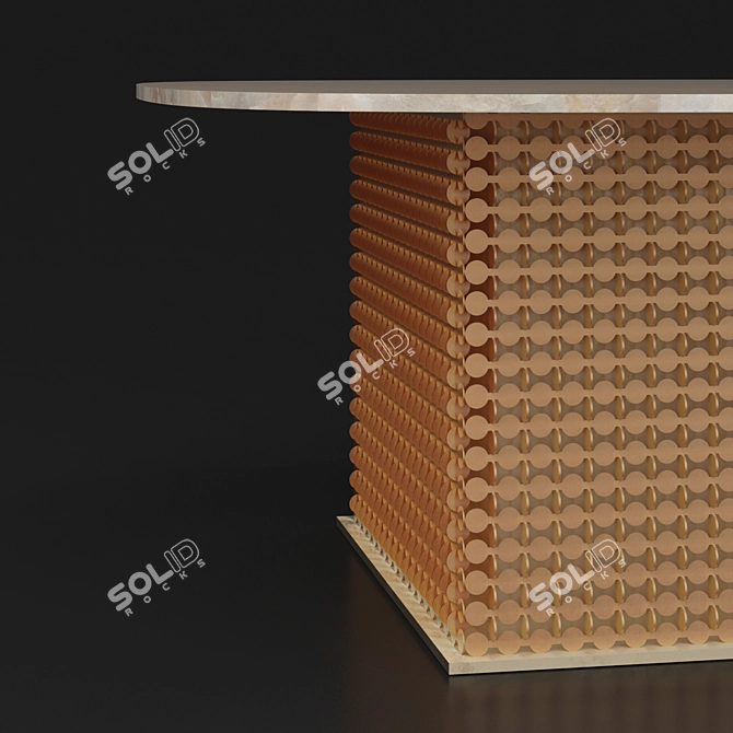 Penny Table: Elegance in Brass 3D model image 2