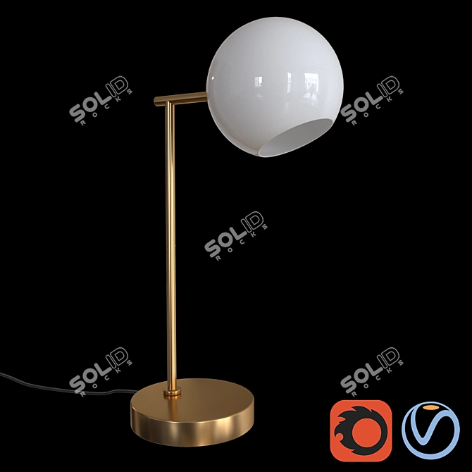 Sleek Staggered Glass Table Lamp 3D model image 1