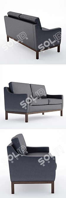 Sleek Leather Sofa: Versatile, Stylish 3D model image 2