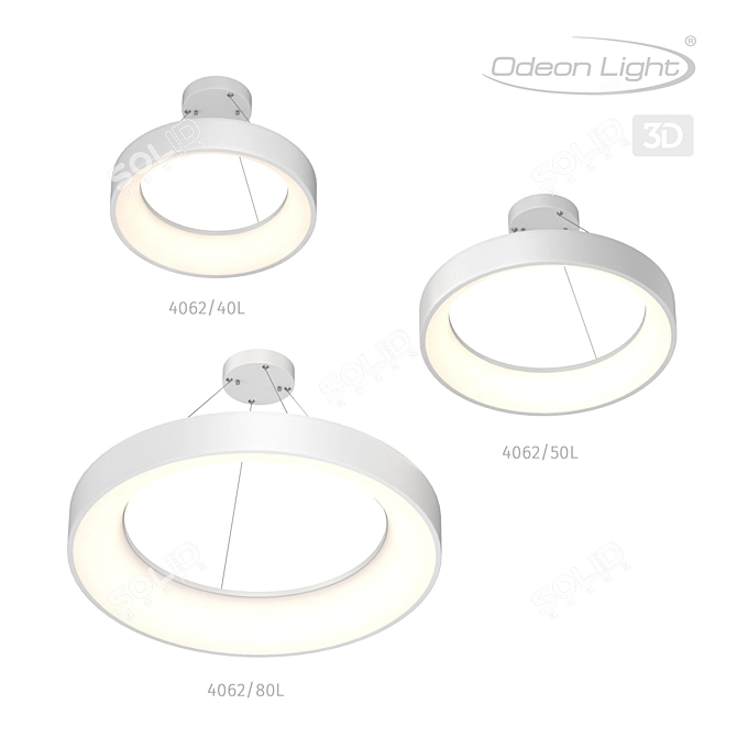 SOLE Chandelier ODEON LIGHT 4062/40L - White/Grey, 40W 3D model image 1
