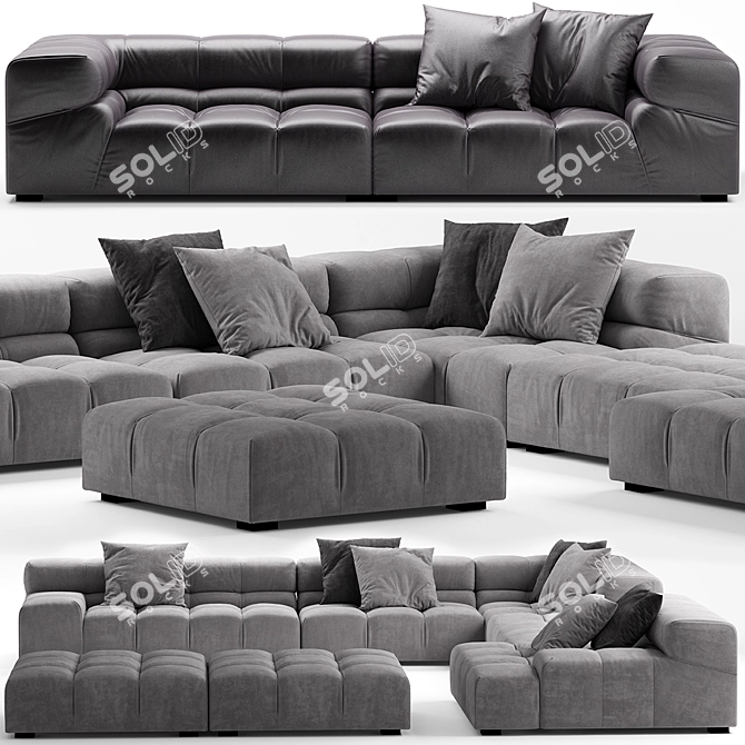 Elegant Leather Sofa by B&B Italia 3D model image 1
