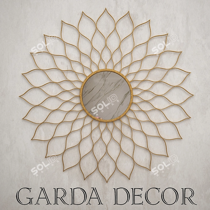 Garda Decor Golden Mirror 3D model image 1