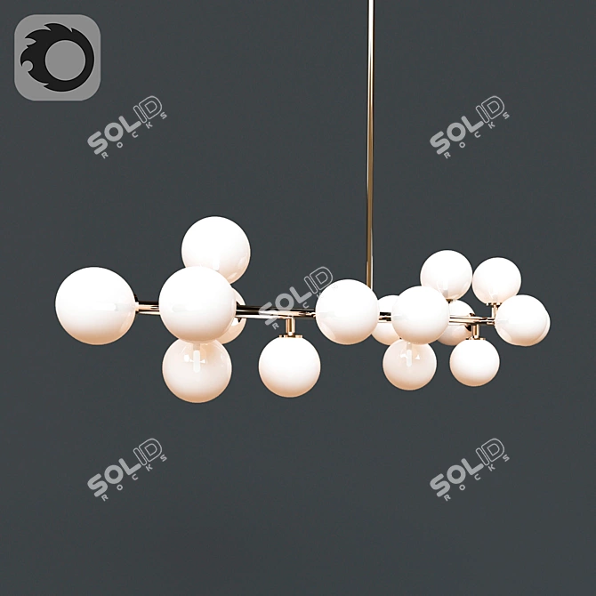 Industrial Loft Bubble Stik Chandelier 3D model image 2