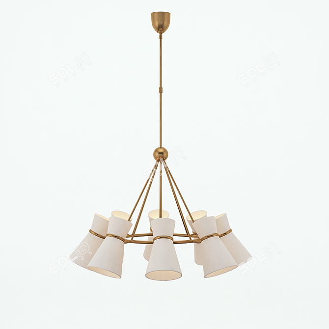 Clarkson Gold Chandelier: Mid-Century Elegance 3D model image 1