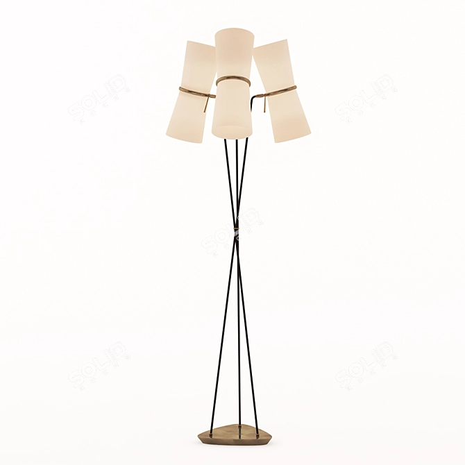 Elegant Mid-Century ARN1034 Floor Lamp 3D model image 1