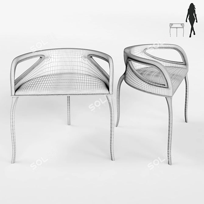 Modern Chandra Chair: Stylish and Comfortable 3D model image 2