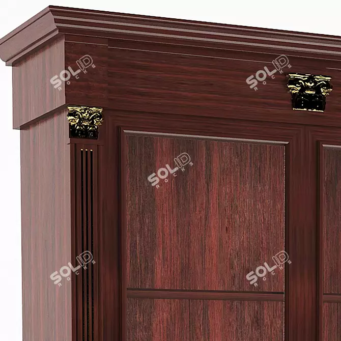 Sleek Hallway Wardrobe Cabinet 3D model image 3