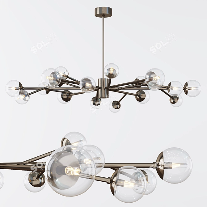 Elegant Dallas Medium Chandelier 3D model image 1