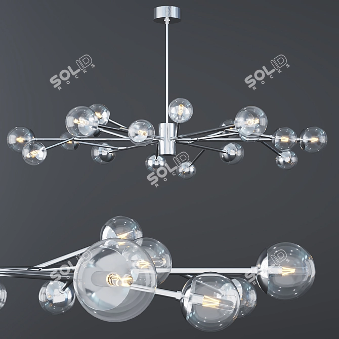 Elegant Dallas Medium Chandelier 3D model image 2