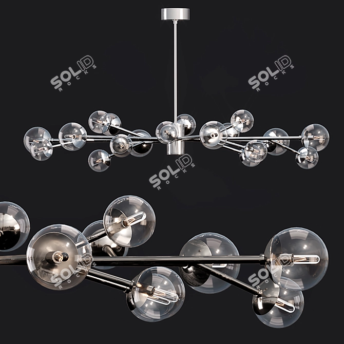 Elegant Dallas Medium Chandelier 3D model image 4