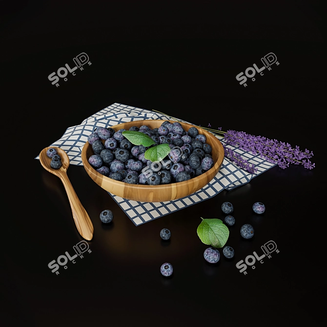 Lush Lavender Berry Bliss 3D model image 1