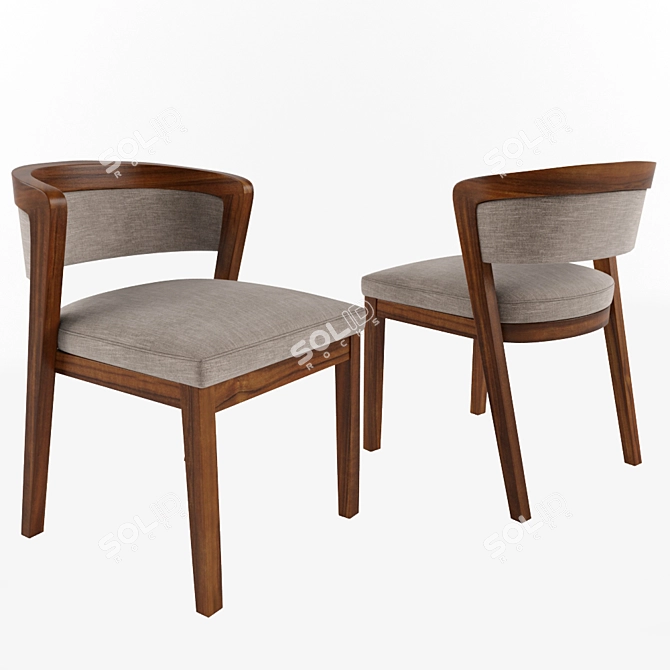 Elegant Venus Dining Chair 3D model image 1