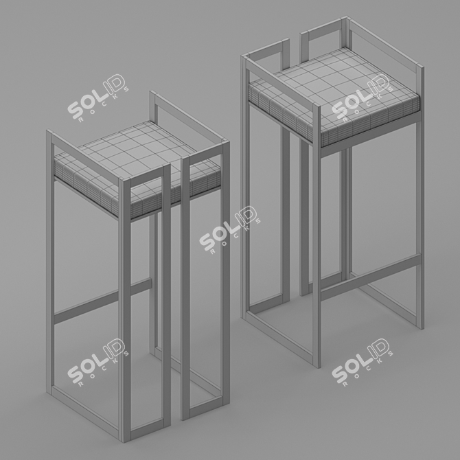 Elegant Randolph Bar Stool 3D model image 2