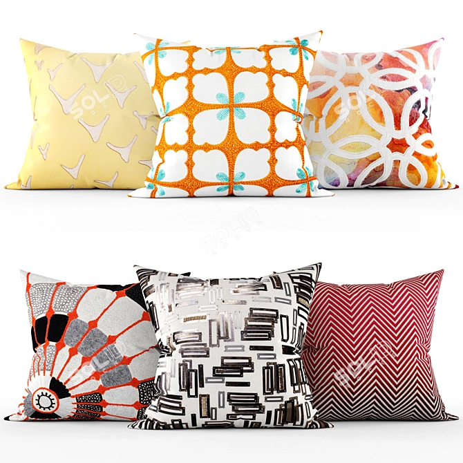 Stylish Cushion Covers 3D model image 1