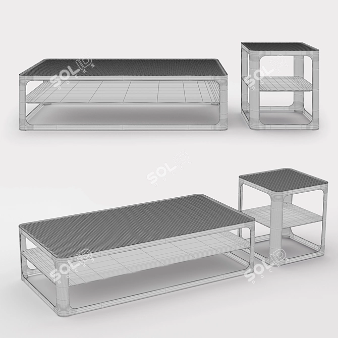 Modern Tape Table: Inspired by Online Imagery 3D model image 2