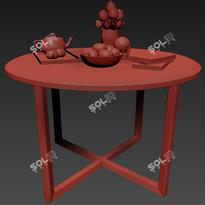 Modern Dining Set: Table with Four Chairs 3D model image 2