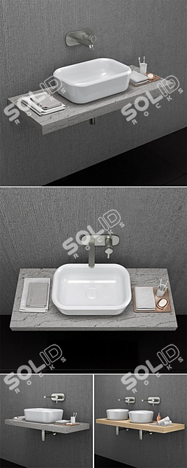 Hatria Pencil Washbasins: Sleek Design, Superior Quality 3D model image 2