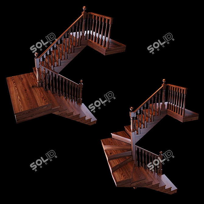 Versatile Staircase: Two Options 3D model image 1