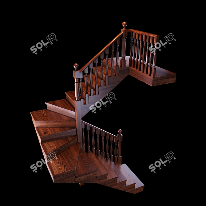 Versatile Staircase: Two Options 3D model image 3