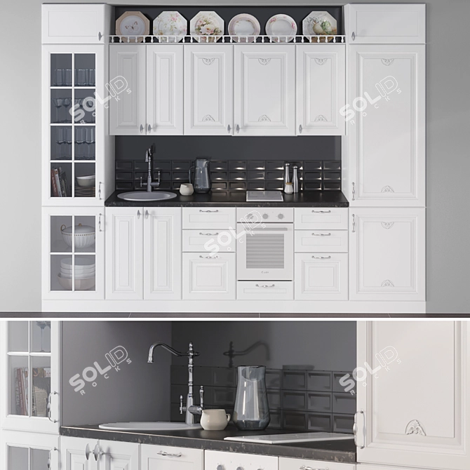 Elegant Kitchen Set with Freza Visantia and Lex EDM Oven 3D model image 1