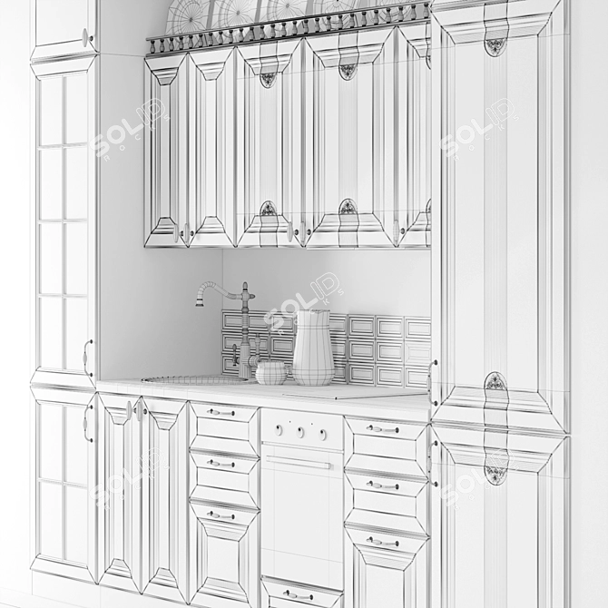 Elegant Kitchen Set with Freza Visantia and Lex EDM Oven 3D model image 3