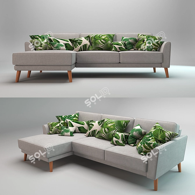 Modern Stylish Corner Sofa 3D model image 1